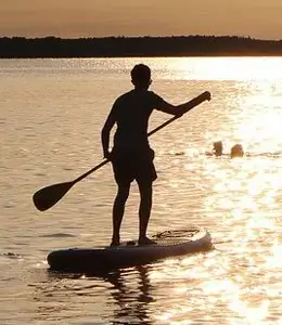 Stand up paddle boarding on the lagoon