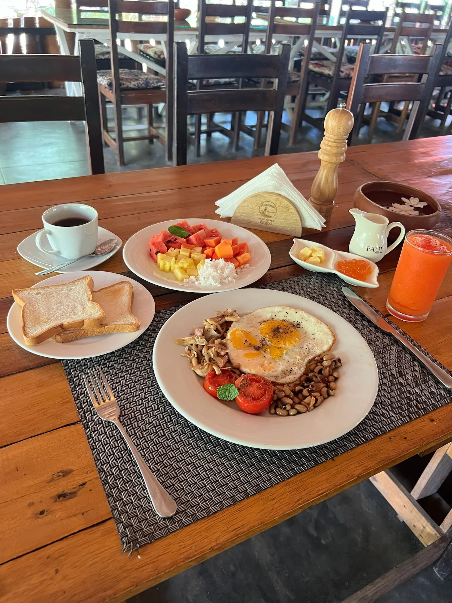 Breakfast spread at Valampuri Resort