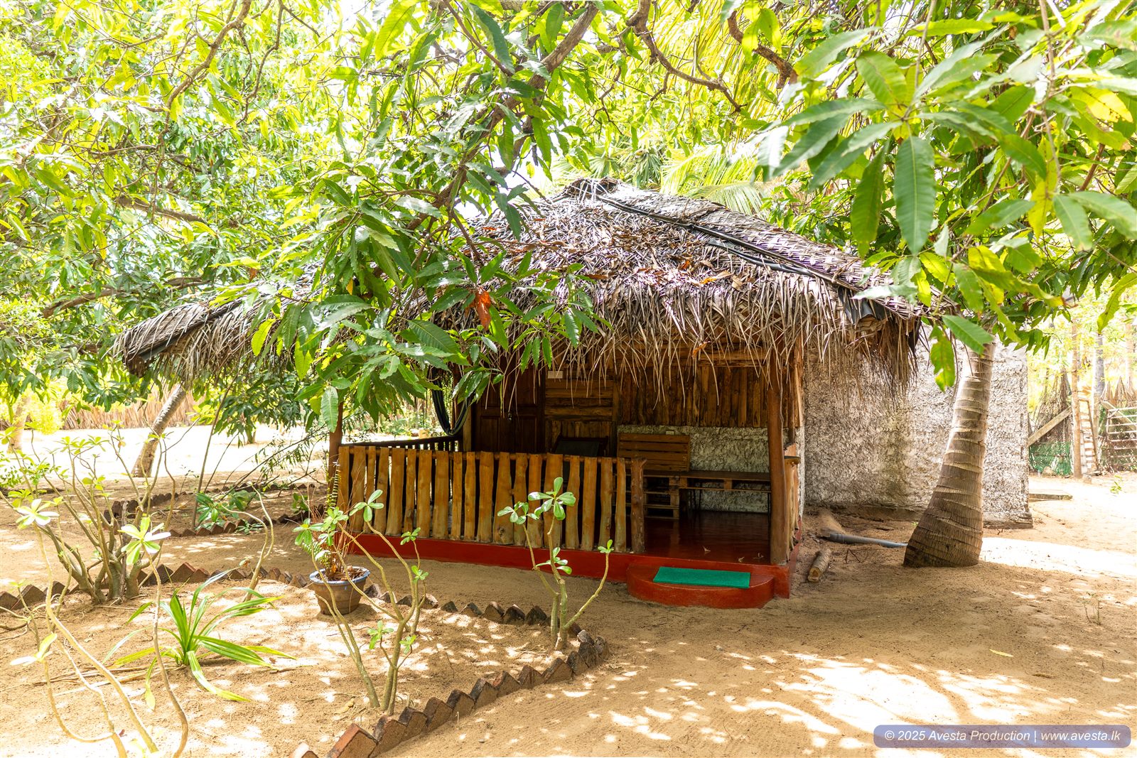 Valampuri Garden Eco Chalet exterior shaded entrance