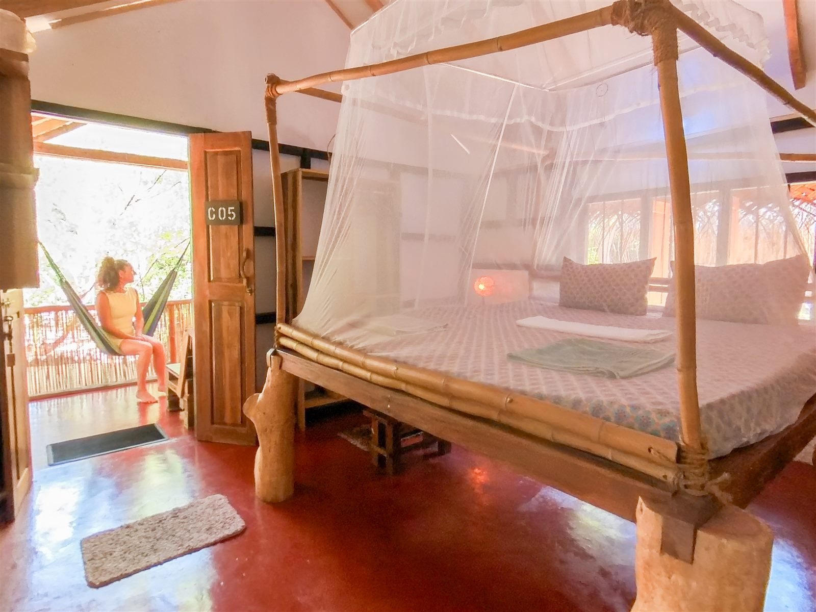 Valampuri Garden Eco Chalet hammock balcony