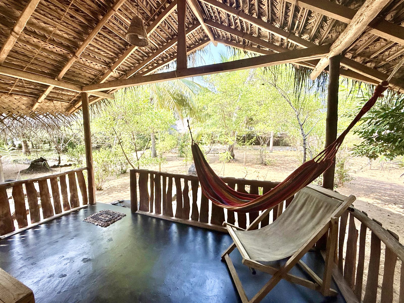 Valampuri Garden Eco Chalet veranda hammock