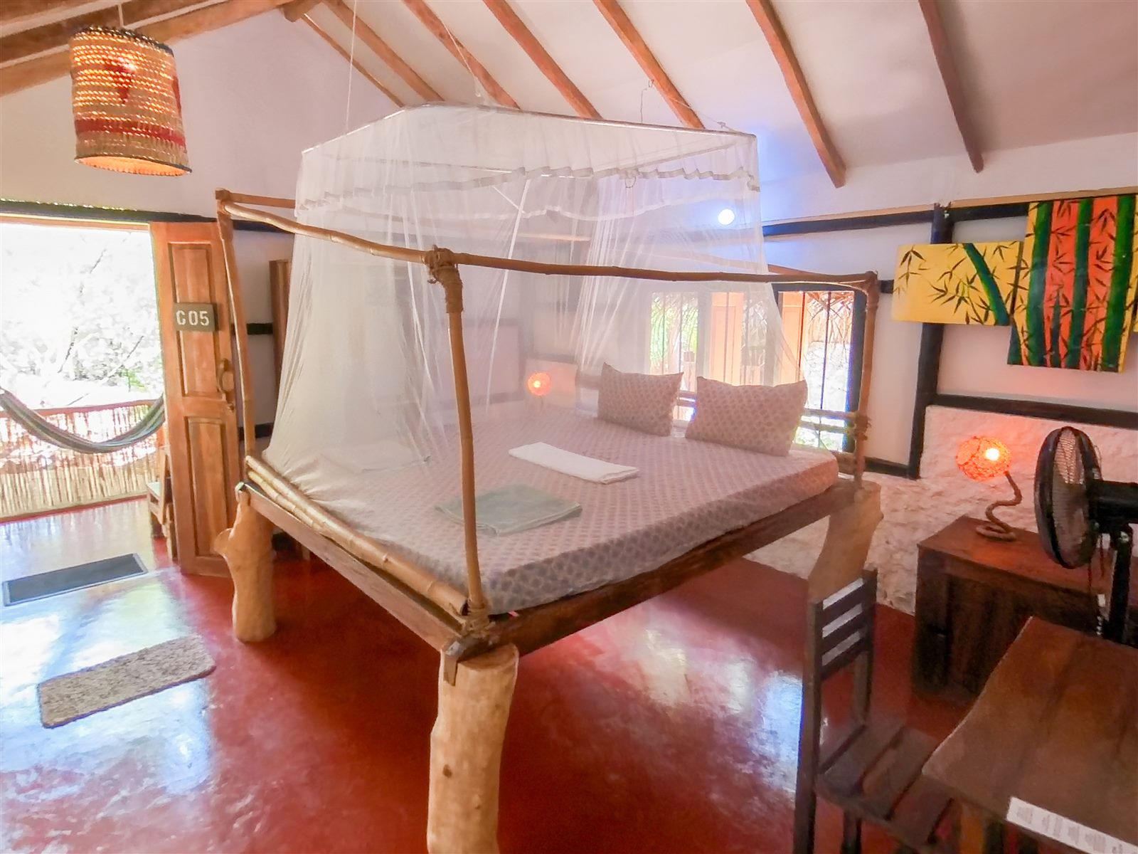 Valampuri Garden Eco Chalet wide bedroom view