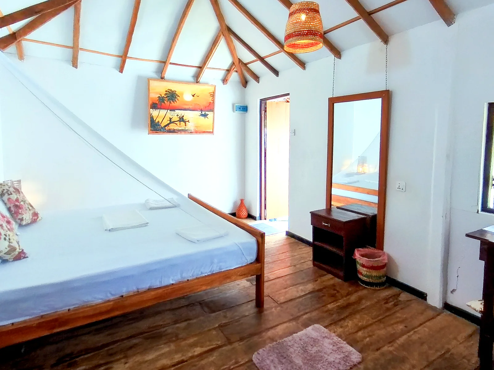 Open-Air Cabana bed and vanity view