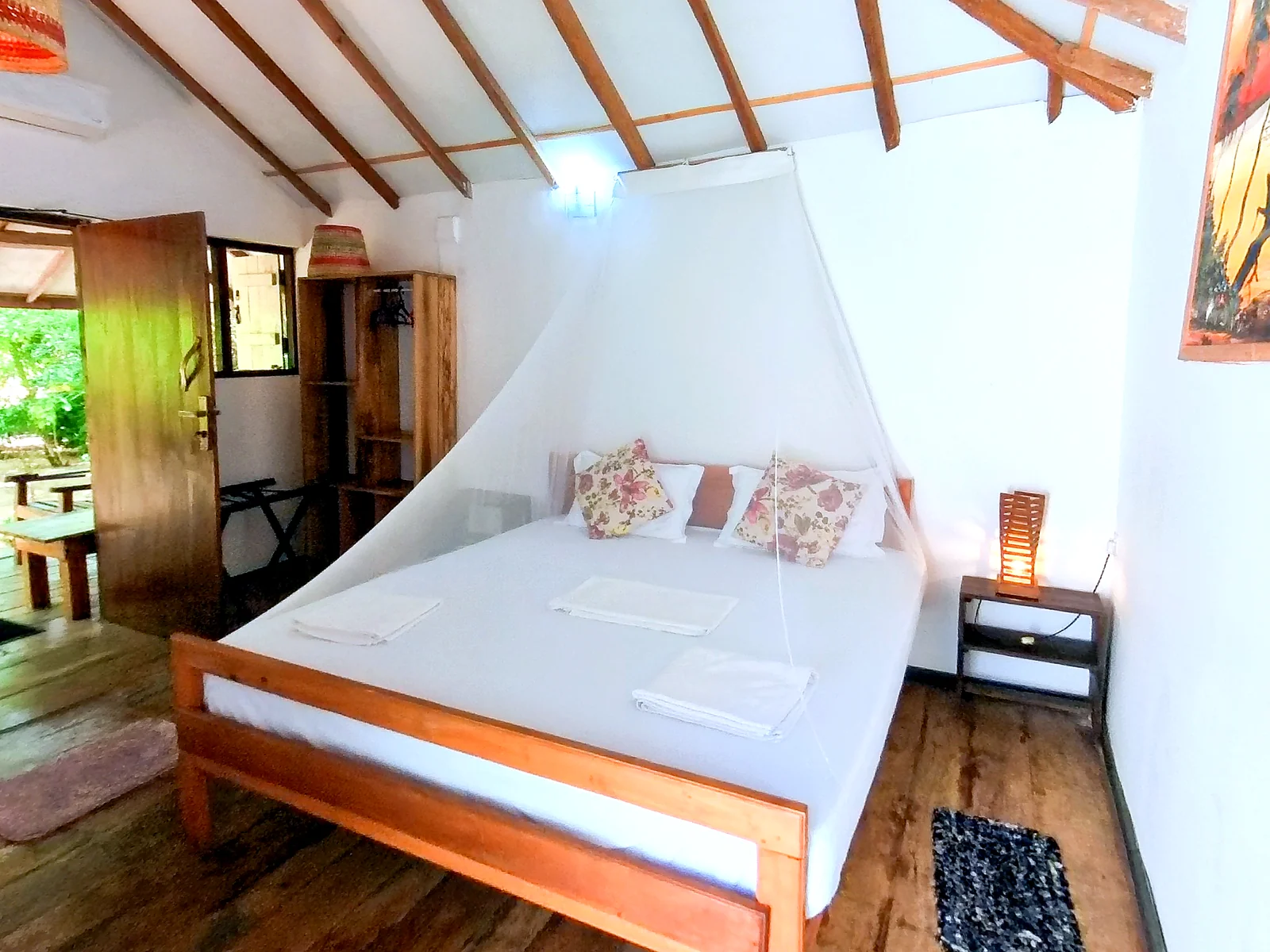 Open-Air Cabana bed from doorway